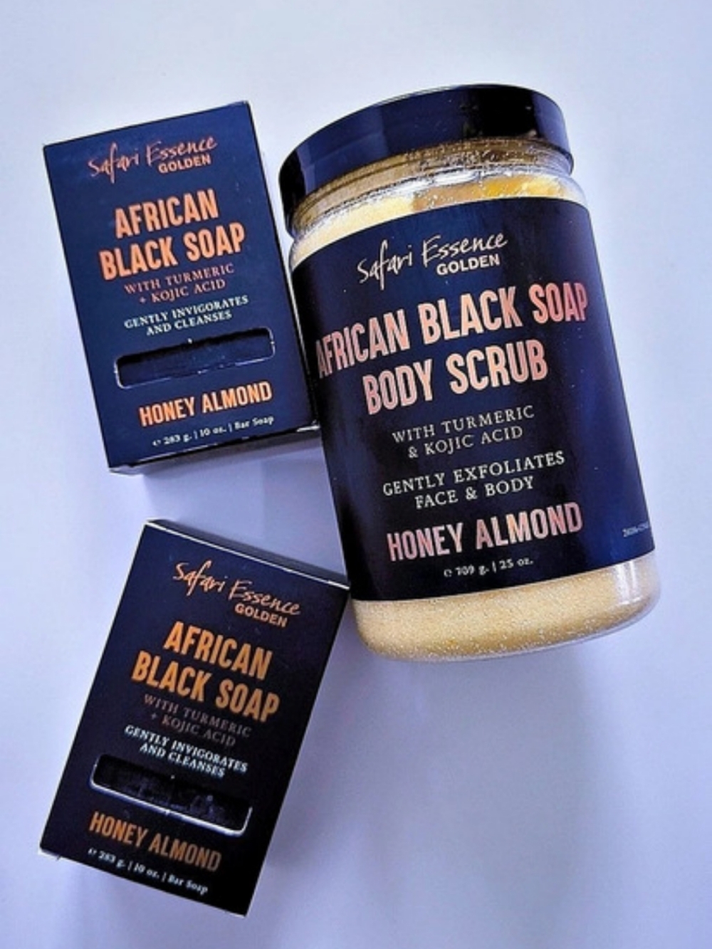Safari Essence African Black Soap Honey Almond 3-Pc Set